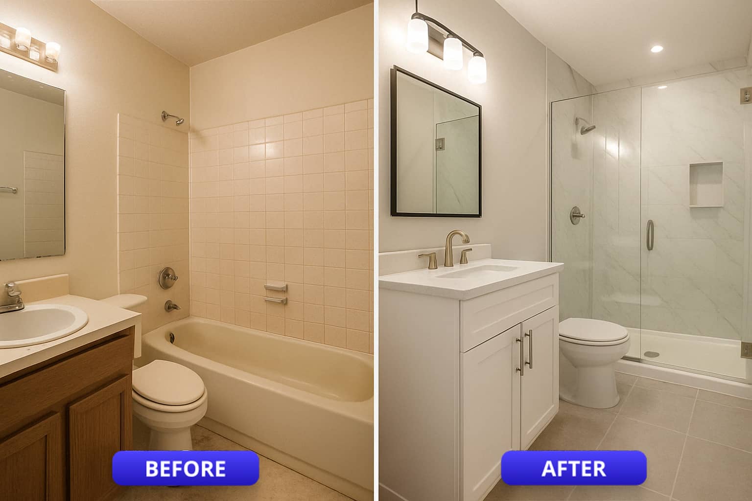 Bathroom-Remodel Before and After