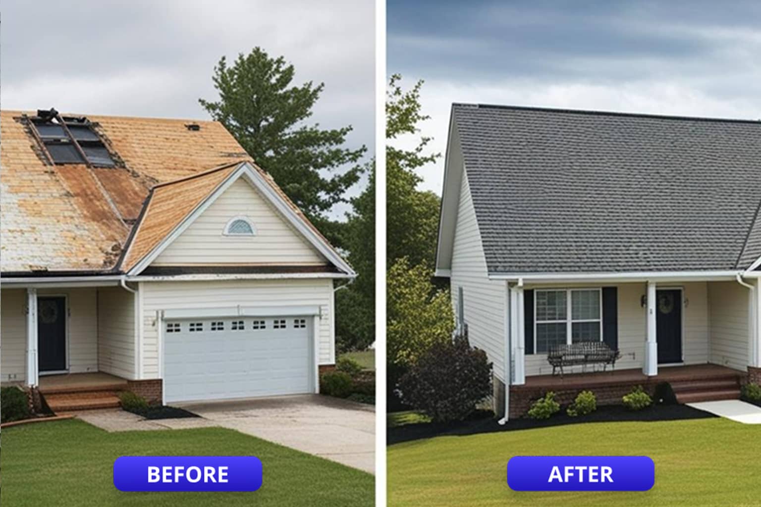 Roof Before and After