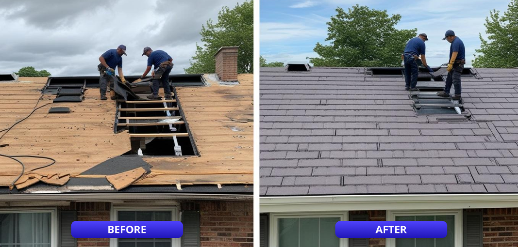 Roofing Before and After